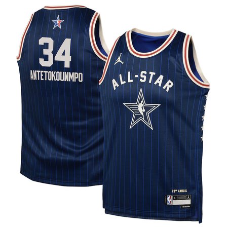 Youth #34 Giannis Antetokounmpo Navy 2024 NBA All-Star Game Swingman Jersey